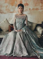 Ice Blue Bridal Sharara PKD