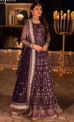 Purple Color Anarkali Dress For Wedding Guests (1)