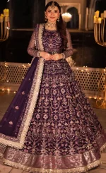 Purple Color Anarkali Dress For Wedding Guests (3)