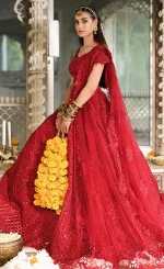 Red Colour Lehenga Choli For Wedding Guests (3)