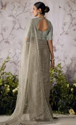 Gray Color Saree For Wedding Guests (2)