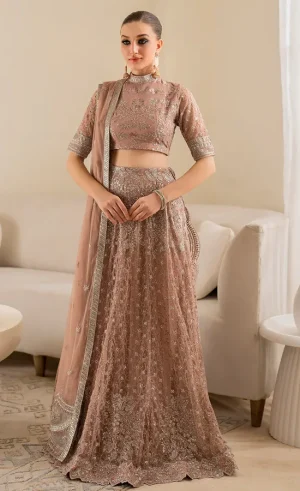 Brown Colour Lehenga​ For Wedding Guests (1)