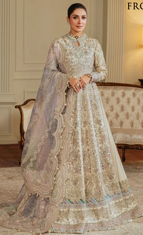 Cream Color Anarkali Suit - Buy Now Online in UK