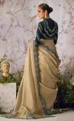 Golden Colour Saree Blouse​ For Wedding Guests (2)
