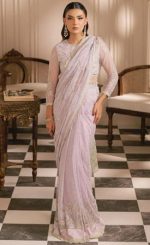 Mauve Color Saree​ For Wedding Guests (1)