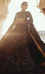 Velvet Choli with Lehenga​ For Wedding Guests (3)