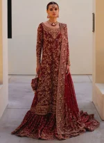 Deep Red Bridal Gharara Dress 11 (3)