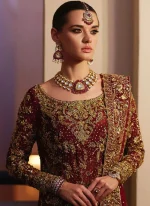 Deep Red Bridal Gharara Dress 11 (4)