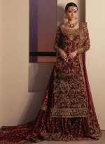 Deep Red Bridal Gharara Dress 11 (5)
