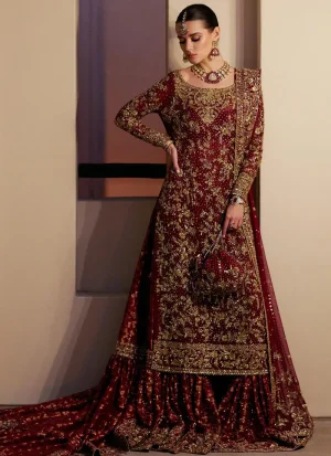 Deep Red Bridal Gharara Dress 11 (7)