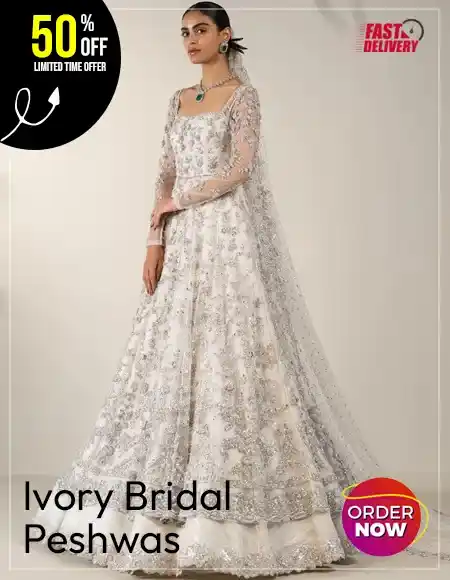 Ivory Bridal Peshwas