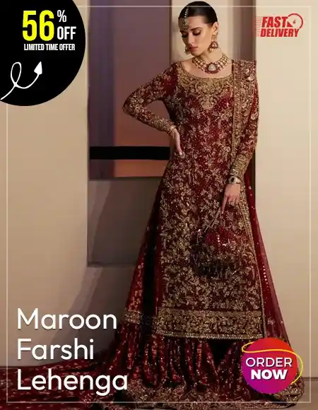 Maroon Bridal Gharara