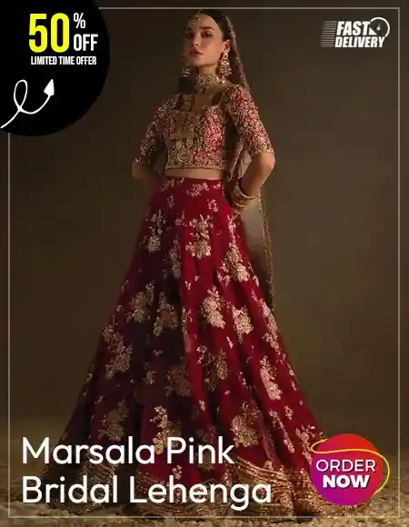 Marsala Pink bridal lehenga