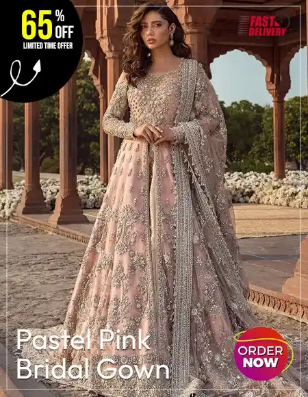 Pastel Pink Bridal Gown