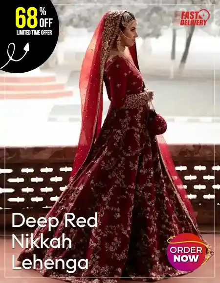 Red Nikkah Lehenga