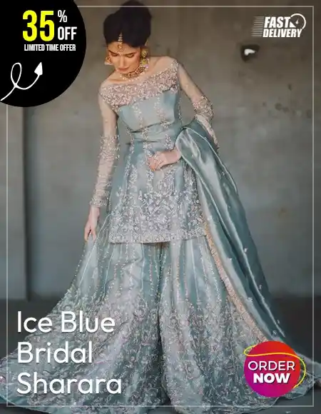 ice blue bridal sharara