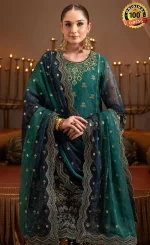 Bottle Green Salwar Kameez For Wedding Guestsss (1)