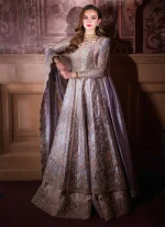 Lilac Open Slit Frock with Lehenga (1)