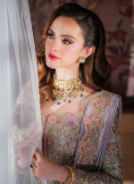 Lilac Open Slit Frock with Lehenga (2)