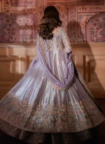 Lilac Open Slit Frock with Lehenga (3)