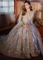 Lilac Open Slit Frock with Lehenga (6)