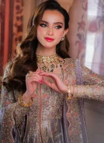 Lilac Open Slit Frock with Lehenga (7)