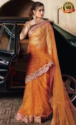 Saree for Mehndi For Wedding Guestsssss (1)