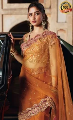 Saree for Mehndi For Wedding Guestsssss (3)